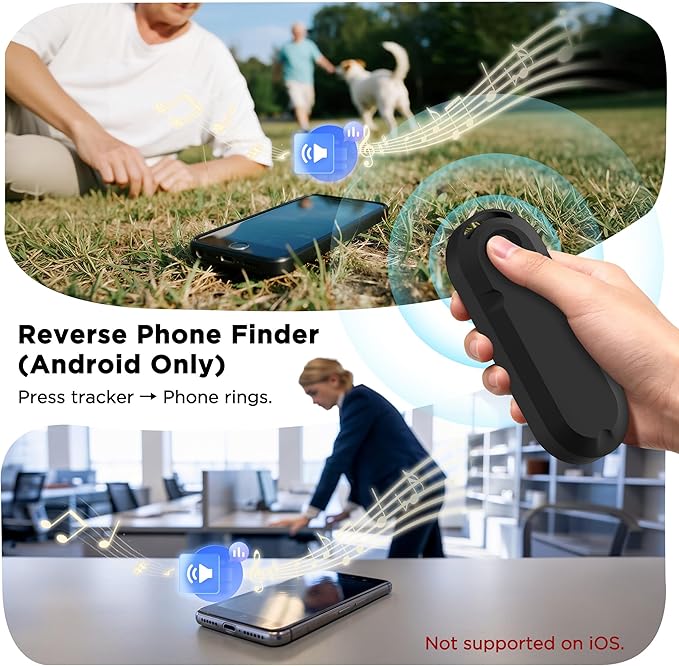 Item Finders Dual System Tracker[No Monthly User Fee] Compatible with iOS and Android Air Tags Item Locator Help You Track Your Car, Keys, Wallet, Luggage and More(Batteries Not Included)