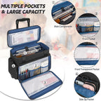 GMAK Teacher Briefcase, Teacher Tote Bags with 15.6 Inch Laptop Compartment, Scrapbook Tote Craft Organizer with Pockets