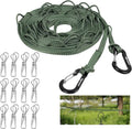 Vigorport Portable Travel Clothesline, Windproof Clothes Line with Hang Hole, Indoor and Outdoor Laundry Line with Clothespins for Hotel, Camping, RV, Cruise Ship (Green, 13.8Ft)