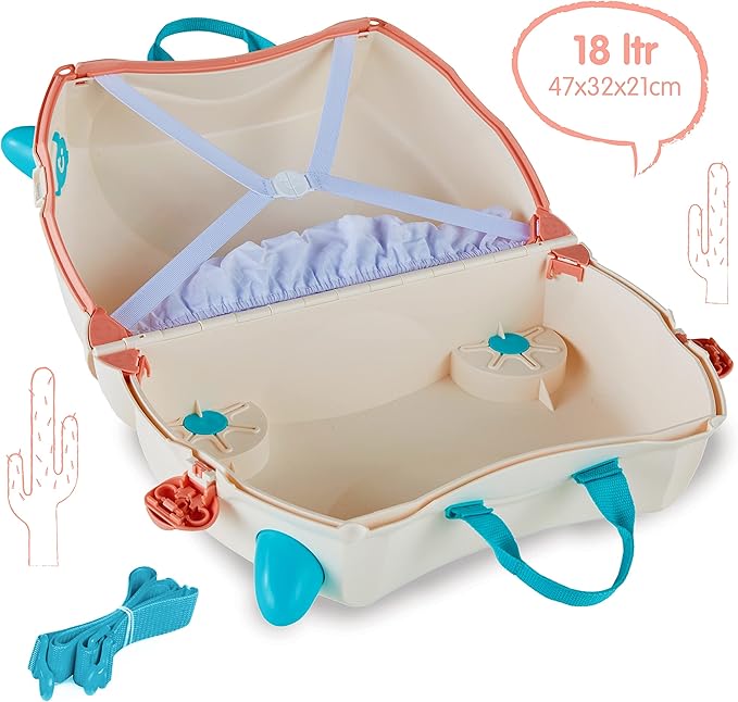 Trunki Hand Luggage and Children's Suitcase for Sitting On | Children's Risen Gift for Girls and Boys | Trolley, Pink
