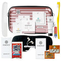 Essence Travel Amenity Kit | Travel Essentials & Travel Size Toiletries Kit | 5-Pack Nasal Diffuser Rings, Sleep Mask, Lotion & Hygiene Kit | Travel Toiletry Kit for Women | Rose Case