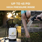 Portable Camping Shower Pump w/ Showerhead Holder and Safety Valve (45 PSI) - Portable Shower for Camping - Surf Rinse Kit - Beach Shower Pump – Camp Shower Kit - Portable Outdoor Shower Camping