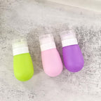 Mziart Travel Bottles for Toiletries, TSA Approved 2oz Silicone Travel Size Containers, 3 Pack Leak-Proof Squeezable Refillable Shampoo and Conditioner Bottles (Pink, Purple, Green)