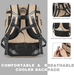 BAGPARKK Insulated Cooler Backpack,33/45 Cans Multifunctional Double Deck Leakproof Cooler Bag with Sternum Strap,Large Capacity Lightweight Travel Camping Beach Backpack
