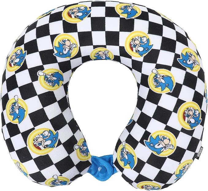 Bioworld Sonic the Hedgehog Kids' 3-Piece Travel Set With Luggage, Backpack, and Neck Pillow