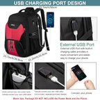 LIWAG Extra Large Laptop Backpack for Women,Womens Business Travel Backpack with USB Port,Anti Theft Water Resistant College Daypack Padded Computer Bag Fits 17.3Inch Laptop Notebook,Red