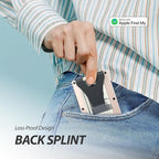 Air Wallet, Built-in Tracker Slim Wallet, Smart Wallet with Money Clip, Compatible with FindMy Network(iOS Only), Anti-Theft Card Holder, *Gift for Men (Tracker Wallet, khaki)