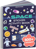 CUPKIN Outer Space Sticker Book for Kids 2-4, 500+ Kids Stickers 12 Coloring Pages, 12 Side by Side Scenes, Fun Toddler Travel Activity Coloring and Sticker Books for Ages 4-8 + 8-10