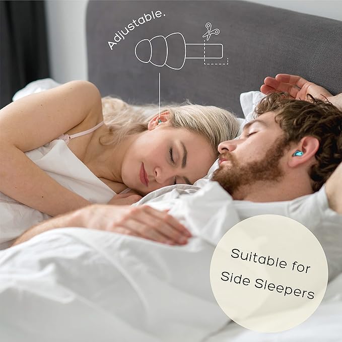 Soft Ear Plugs for Sleeping Noise Reduction, Made of Silicone, Suitable for Sleeping & Swimming, Soft Reusable Earplugs for Noise Reduction, Adjustable Size for Concerts & Snoring (6 Pairs)