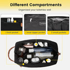 Vorspack Travel Toiletry Bag - Hanging Toiletry Bag for Men Water Resistant Canvas Shaving Bag with Large Capacity for Travel - Black