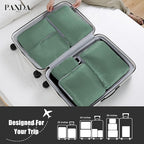 PANDA JOYS 4 Set Compression Packing Cubes Travel - Travel Accessories Expandable Packing Organizers for Carry On - Essentials Luggage Bags - Green