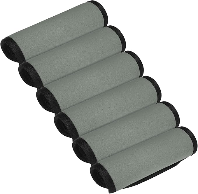 Luggage Handle Wrap [6PCS] - Neoprene Luggage Identifiers Use for Suitcases & Carry on & Travel Accessories - [Grey-6IN/15CM] Comfort Grip Handle Cover