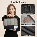 BAGAIL 9 Set Packing Cubes with Packing List Luggage Packing Organizers for Travel Accessories (Black)