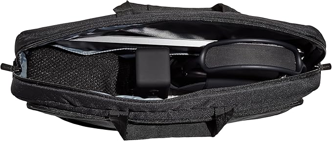 Amazon Basics Laptop Shoulder Bag with Compartments, 17.3-inch, Black, Large Capacity, Fits Dell, HP, ASUS, Lenovo, MacBook Pro and more