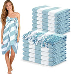 12 Pack Turkish Beach Towel 36"x71" Extra Large Beach Towels Sand Free Bath Towels Adults Lightweight Quick Dry Pool Towels Blue