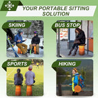 ALEVMOOM Upgraded XXL Collapsilbe Stool with Cushion,More Sturdy and Height 19.7",D11.8,Portable and Lightweight Adjustable Chair Telescoping Stool for Camping Hiking BBQ Max Loading 1000Ibs