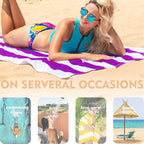 Exclusivo Mezcla 2 Pack Cotton Oversized 35x70 Inches Cabana Stripe Beach Towels, Super Absorbent Soft Plush Pool Bath Towel (Purple)