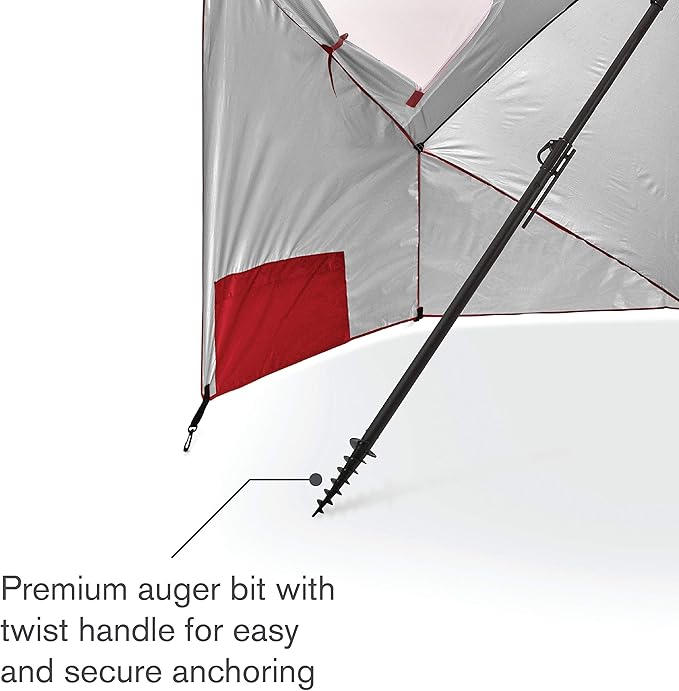 Sport-Brella Premiere UPF 50+ Umbrella Shelter with Patented Side Panels and Tilt Mechanism, Heavy-Duty 1.25 Inch Center Pole, Auger Anchor for Sand and Grass