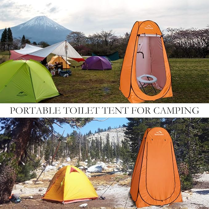 Your Choice Pop Up Privacy Tent, 3.9x3.9x6.2FT Portable Shower Tent for Camping, Waterproof Outdoor Changing Room with Carry Bag for Beach Hiking RV Fishing | Portable, for Camping, Beach, Hiking, with Carry Bag, Quick Setup
