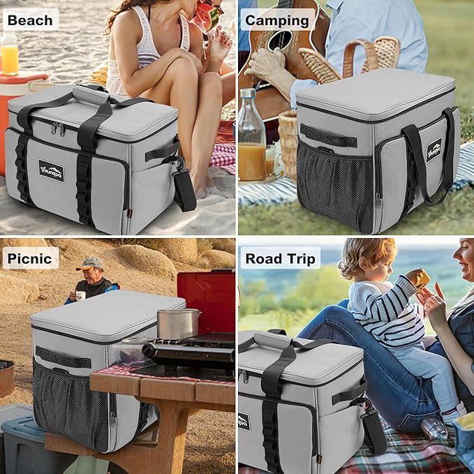 Cooler Bag 48-Can Insulated Leakproof Soft Cooler Large Collapsible Portable Travel Cooler Bags 32L for Picnic, Waterproof Soft Ice Chest for Camping, Beach, Fishing, Outdoor - 32 Quart