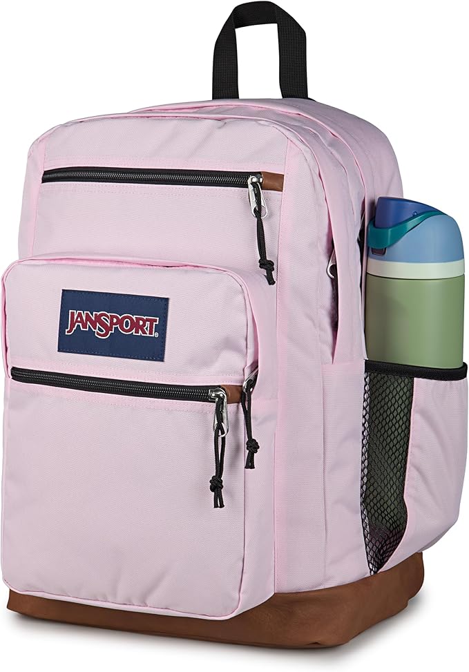 JanSport Cool Backpack with 15-inch Laptop Sleeve, Large Computer Bag Rucksack with 2 Compartments, Ergonomic Straps, Pink Ice