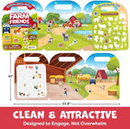 Reusable Sticker Books for Toddlers 1-3, Stickers for Toddlers 2-4 Years - Stickers for Kids Airplane Toys for Toddler 1-3, Toddler Travel Toys - Reusable Sticker Book Birthday Gifts for Boys Girls
