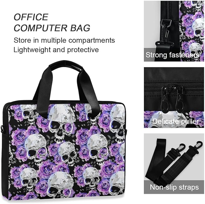MNSRUU Laptop Bag for 15.6 inch Black Gothic Bats