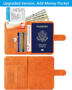Passport Holder Cover Wallet RFID Blocking Leather Card Case Travel Accessories for Women Men (#Claybank)