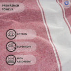 Cotton Turkish Beach Towel with Towels Oversized 36"x72" Pool Absorbent Extra Large Quick Dry Sand Travel Towel (Tomato Red, 4 Pack)