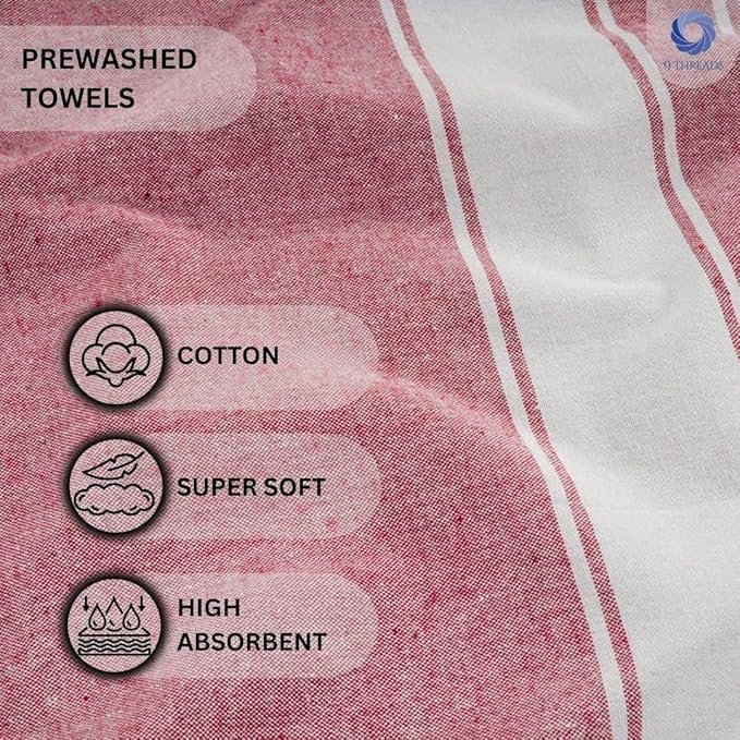Cotton Turkish Beach Towel with Towels Oversized 36"x72" Pool Absorbent Extra Large Quick Dry Sand Travel Towel (Tomato Red, 4 Pack)