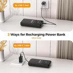 PANDUK Power Bank 20000mAh 65W Laptop Portable Charger for Apple Watch Built-in Cables, USB C Fast Charging Battery Pack LED Display, Travel Essentials for MacBook iPad Tablet iPhone 17 Galaxy S26