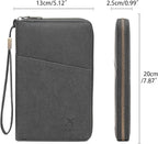 Family Passport Holder Wallet RFID Blocking Zippered Passport Wallet,Women and Men Travel Wallet Ladies Passport Cover