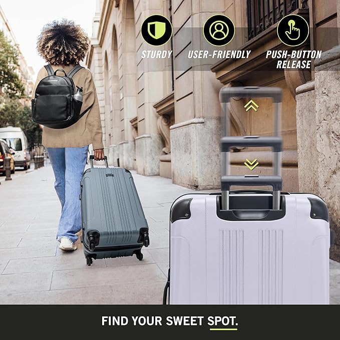 Kenneth Cole REACTION Out of Bounds Lightweight Hardshell 4-Wheel Spinner Luggage, Lavender, 2-Piece Set (20" & 28")