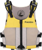 Poseidon Adjustable Water Safety Life Jacket - Classic Unisex Design with Front/Rear Storage Compartments for Multiple Water Activities