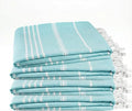 Cotton Turkish Beach Towel with Towels Oversized 36"x72" Pool Absorbent Extra Large Quick Dry Sand Travel Towel (Aqua Satin, 4 Pack)