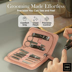 9 Pcs Manicure Set for Women Men & – Stainless Steel Manicure & Pedicure Kit with Travel Nail Grooming Case, Nail Clippers, Cuticle Tools – Gift-Ready Mens Manicure Kit & Womens Grooming Set