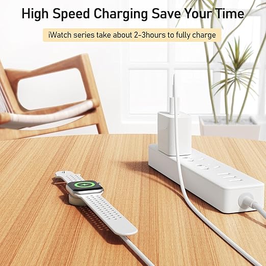 Upgraded Apple Watch Charger, Portable Fast Wireless Magnetic iWatch Charging Cable Cord with USB C Wall Charger Block Plug Adapter Compatible with Apple Watch Series 10,9,8,7,SE,6,5,4,3,2,1(1M/3.3FT)