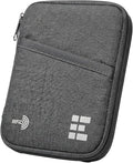 Zero Grid RFID Passport Holder & Travel Wallet, Zippered Wallet for Men & Women, Fits Passport, Cards, Cash, Tickets, ID, Sim Card; Premium & Compact Travel Document Holder - Shadow Grey