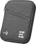 Zero Grid RFID Passport Holder & Travel Wallet, Zippered Wallet for Men & Women, Fits Passport, Cards, Cash, Tickets, ID, Sim Card; Premium & Compact Travel Document Holder - Shadow Grey