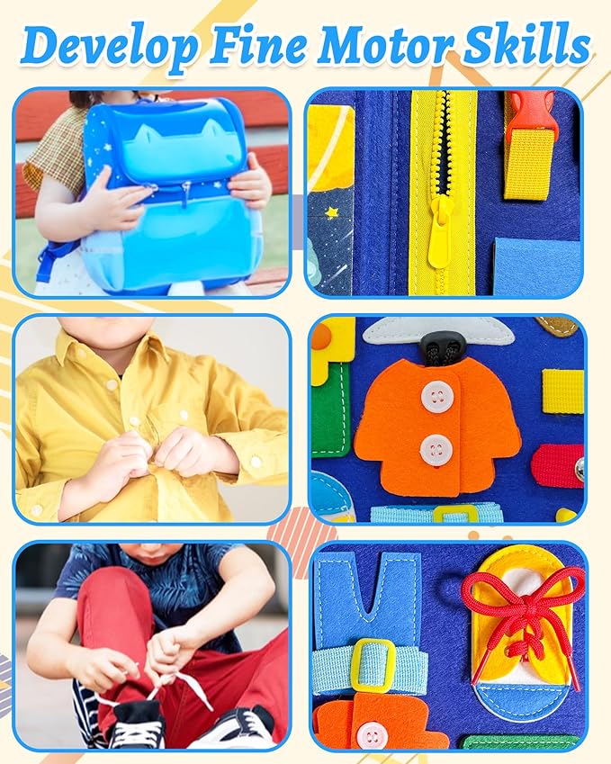 Exorany Busy Board Montessori Toys for Toddler Boys & Girls Birthday Gifts, Sensory Toys for Toddlers, Educational Travel Preschool Toddler Activities Learning Fine Motor Skills