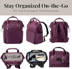 Baggallini Soho Backpack - Travel Laptop Backpack for Women - Lightweight Water-Resistant Luggage Bag, Mulberry