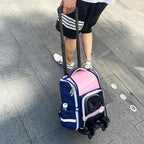 Portable Folding Luggage & Backpack Cart - Heavy Duty Hand Truck for Travel, Shopping, and Moving, with 2 Elastic Straps
