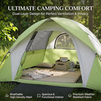 XL 1/2/3/4 Person Dome Camping Tent,Tents for Camping,Tents for Camping Waterproof,Double Layer Waterproof, Removable Rain Fly, for Outdoor Hiking, Fishing