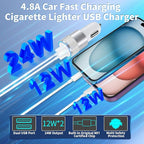 [Apple MFi Certified] iPhone Fast Car Charger, Braveridge 2Pack 4.8A Dual USB Car Power Cigarette Lighter USB Car Carplay Charger Adapter with Lightning Cable for iPhone 14 13 12 11 Pro XS XR X 8 iPad