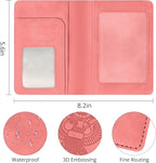 Passport Holder for Travel Essentials,RFID Blocking Passport Cover Wallet Card Case for Women and Men (Pink)