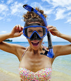 Aegend Snorkeling Gear for Adults Youth Kids, Snorkel Mask with Top Dry Valve - Panoramic View Anti-Leak and Anti-Fog with Mesh Bag for Snorkeling, Scuba Diving, Freediving & Swimming