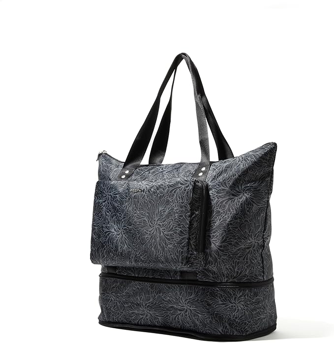 Baggallini Carryall Expandable Lightweight Travel Tote 22" Packable Folding Compact Nylon Washable Weekender w/Luggage Sleeve