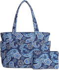 TOPDesign Puffer Tote Bag for Women, Lightweight Puffy Handbag with Compartments, Quilted Shoulder Bag for Work, Travel, Gym