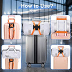 Chelmon Luggage Straps, Ajustable Elastic Bungee Belt for Suitcases, Add Extra Bag Easy and Securely for Travel (Orange)