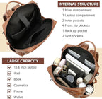 AGLOD Vegan Leather Laptop Backpack for Women 15.6 Inch Work Backpack Purse for Travel College